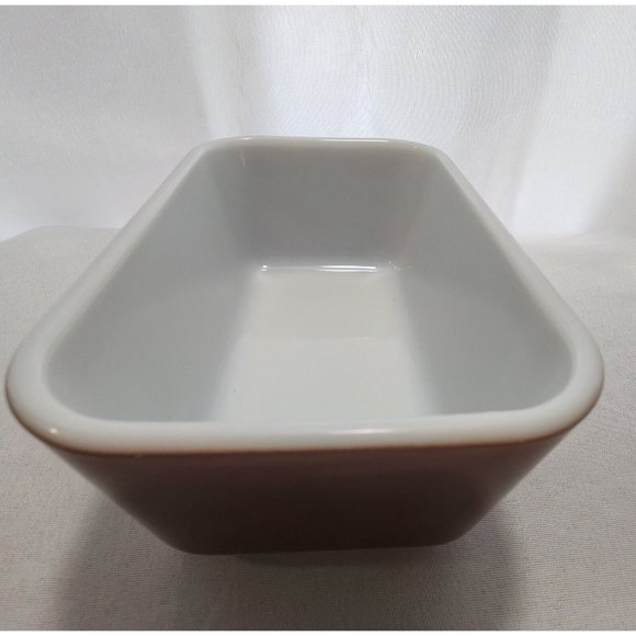Pyrex Old Orchard Brown 1.5 pint Refrigerator Dish 0502 small glass loaf pan - Picture 2 of 8